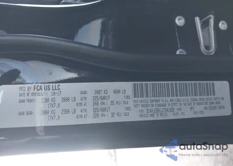 2018 Jeep Compass Latitude z USA, uszkodzony, nr VIN 3C4NJDBB1JT201628